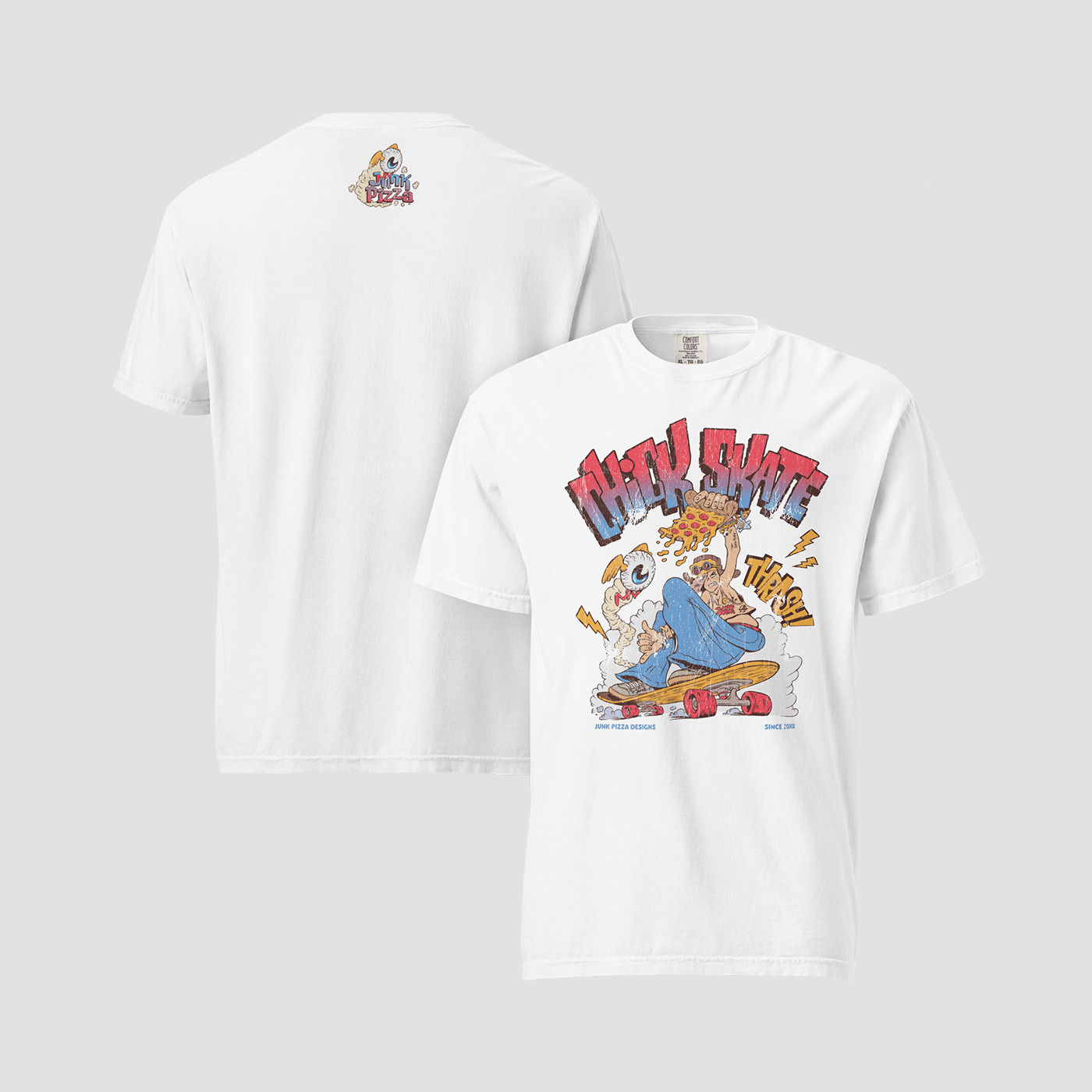 Chick Skate Graphic Tee - Junk Pizza