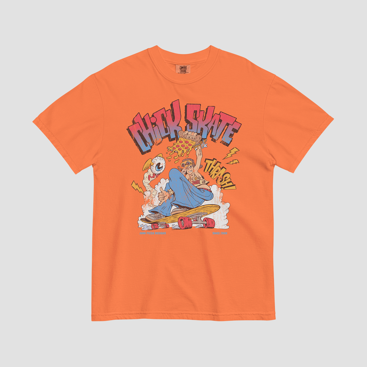 Chick Skate Graphic Tee - Junk Pizza