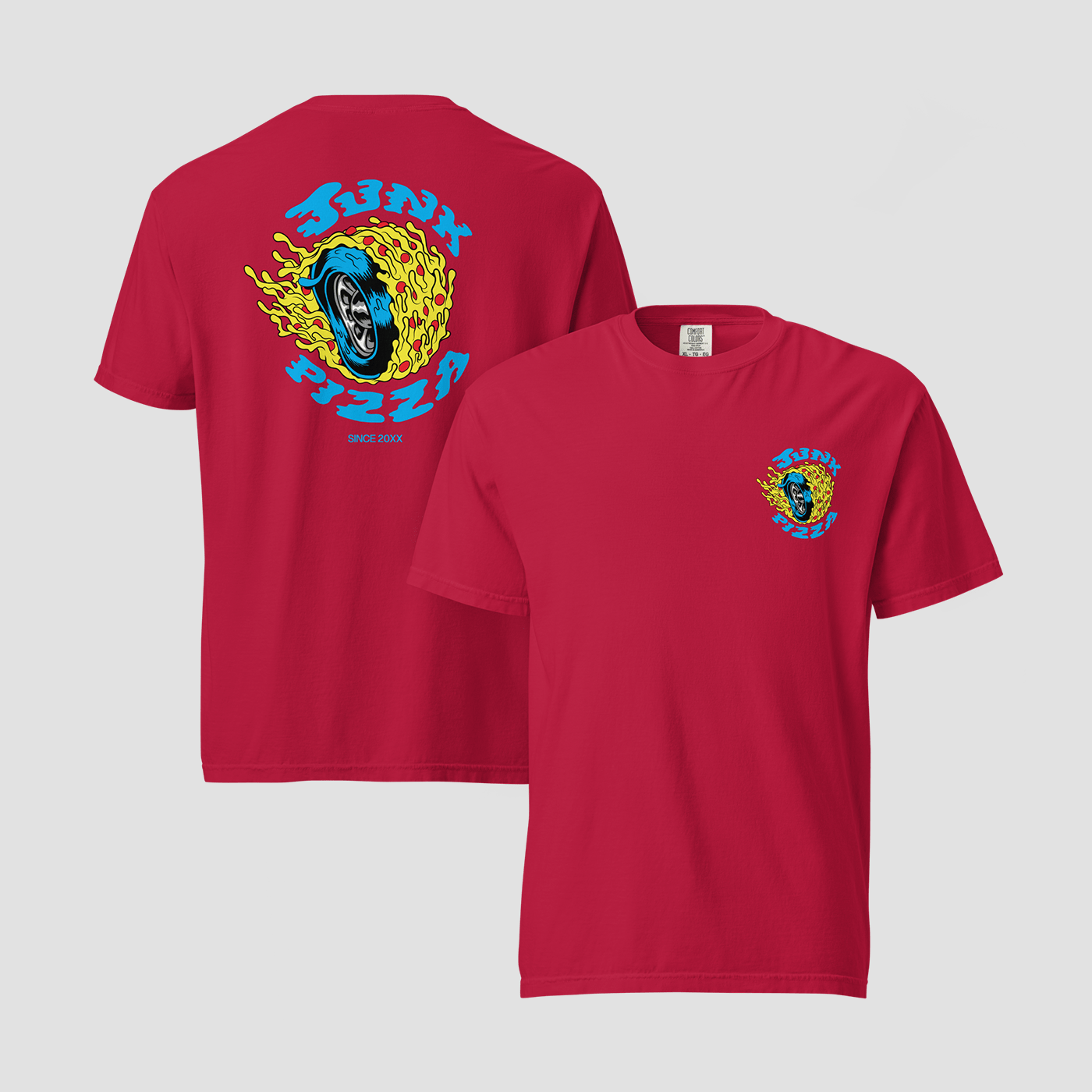 Junk Pizza Hot Wheel Tee - Junk Pizza