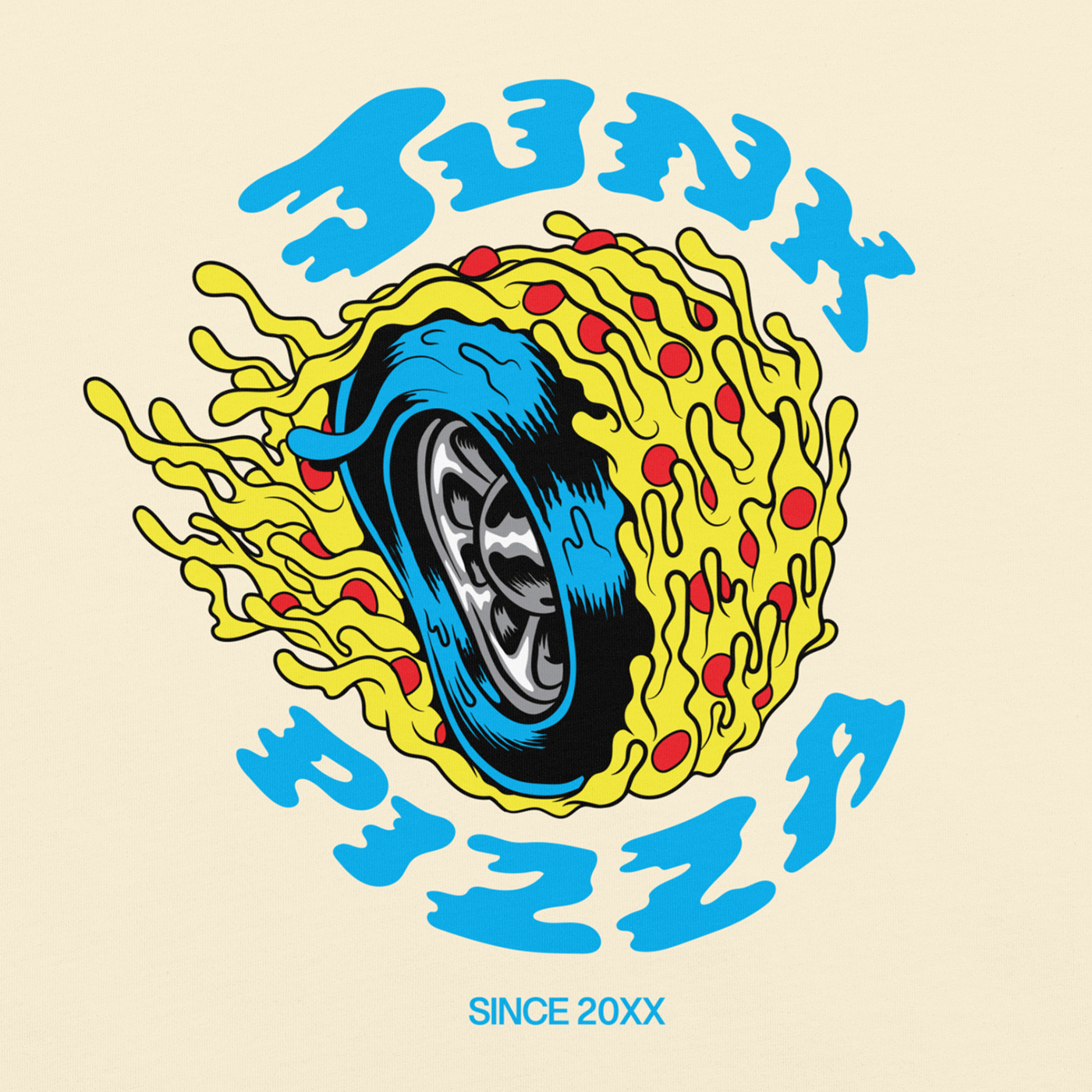 Junk Pizza Hot Wheel Tee - Junk Pizza