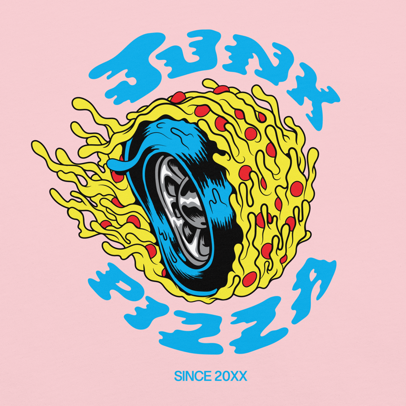 Junk Pizza Hot Wheel Tee - Junk Pizza