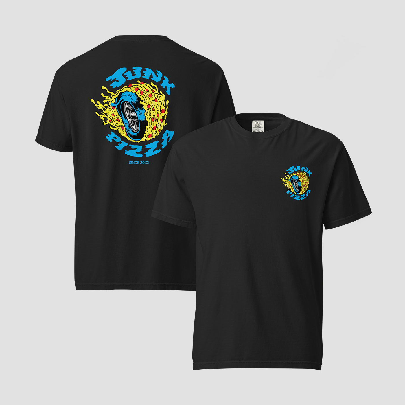 Junk Pizza Hot Wheel Tee - Junk Pizza