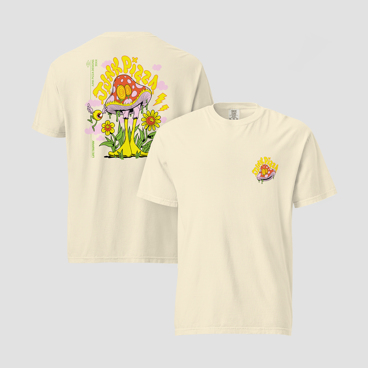 Life Trippin' Ivory Graphic Tee - Junk Pizza