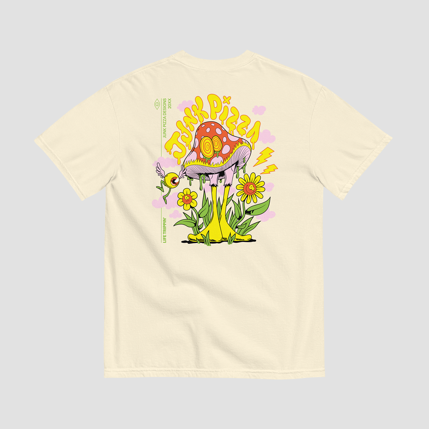 Life Trippin' Ivory Graphic Tee - Junk Pizza