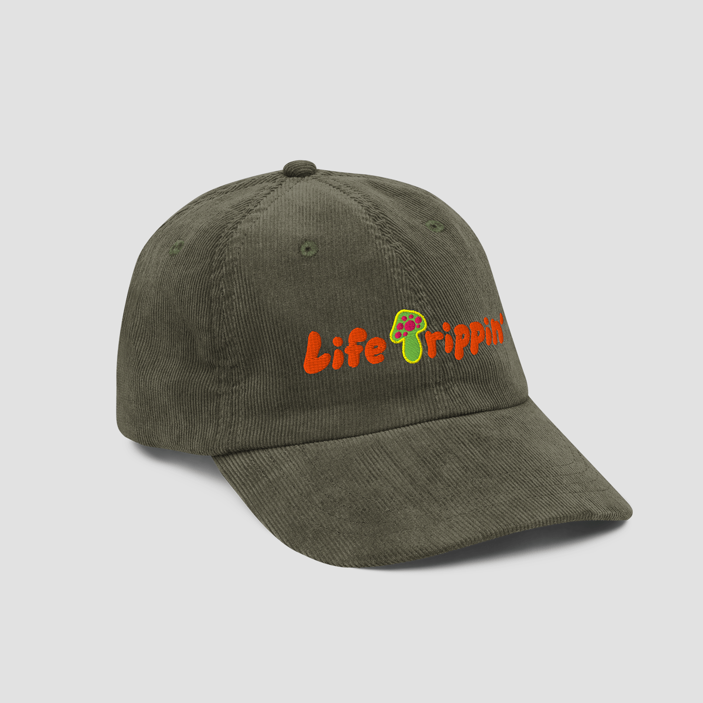 Life Trippin' Vintage Olive Corduroy Cap - Junk Pizza
