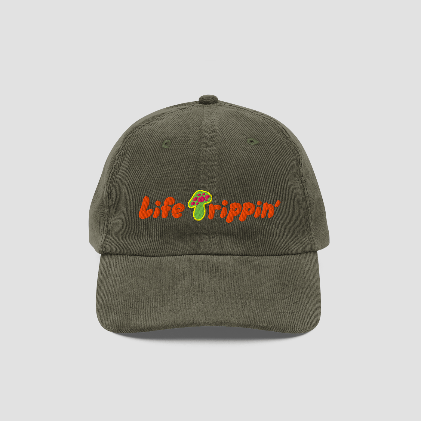 Life Trippin' Vintage Olive Corduroy Cap - Junk Pizza