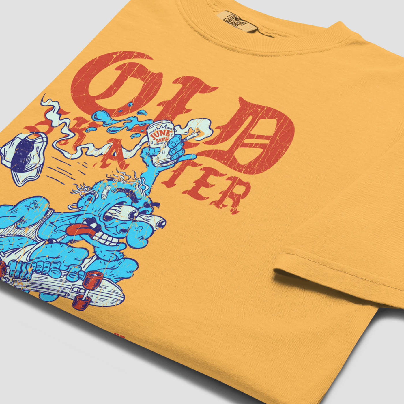 Old Skater Dark Vintage Graphic Tee - Junk Pizza