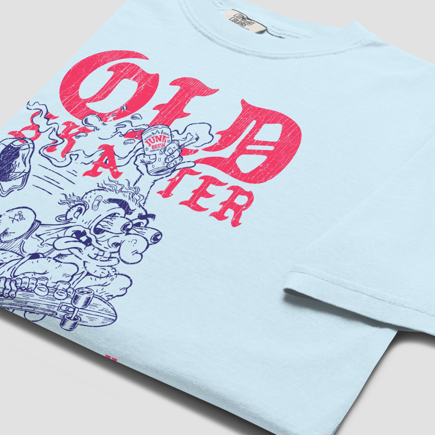 Old Skater Vintage Print Graphic Tee - Junk Pizza